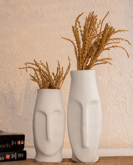 Serenity Face Vase - matte ceramic face-contour vessel, Handpick Egypt