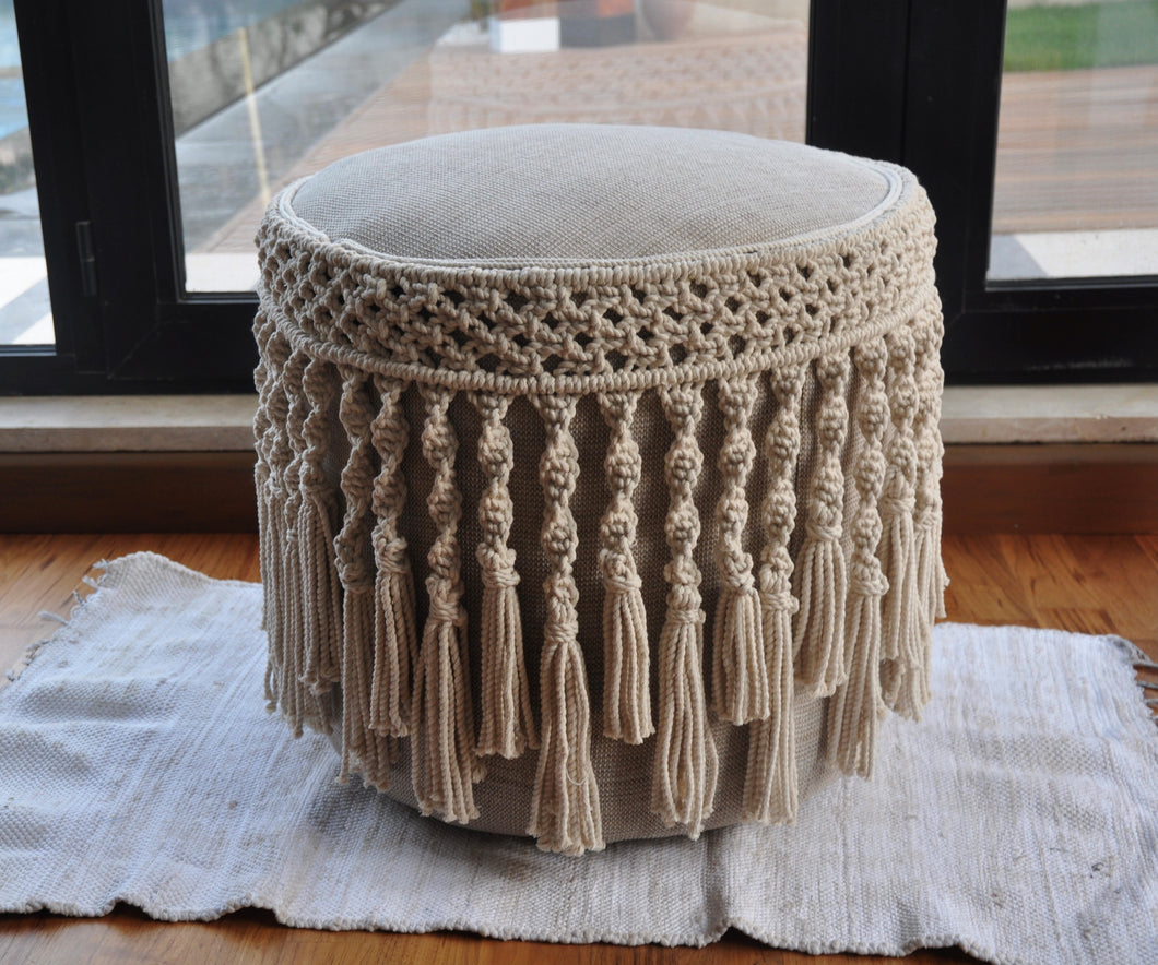 Macrame Pouf