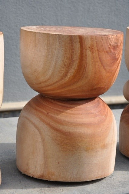 Como Table - hourglass solid khaya wood side table, Handpick Egypt