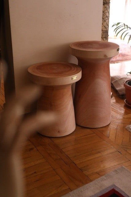 T Table Set - modern cone and cylinder khaya wood tables, Handpick Egypt